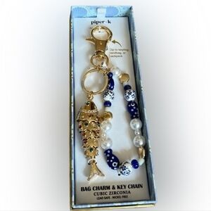 🔹️ Piper-K 🔹️Sardine Glass Stone Rhinestone  Bag Charm and Key Chain